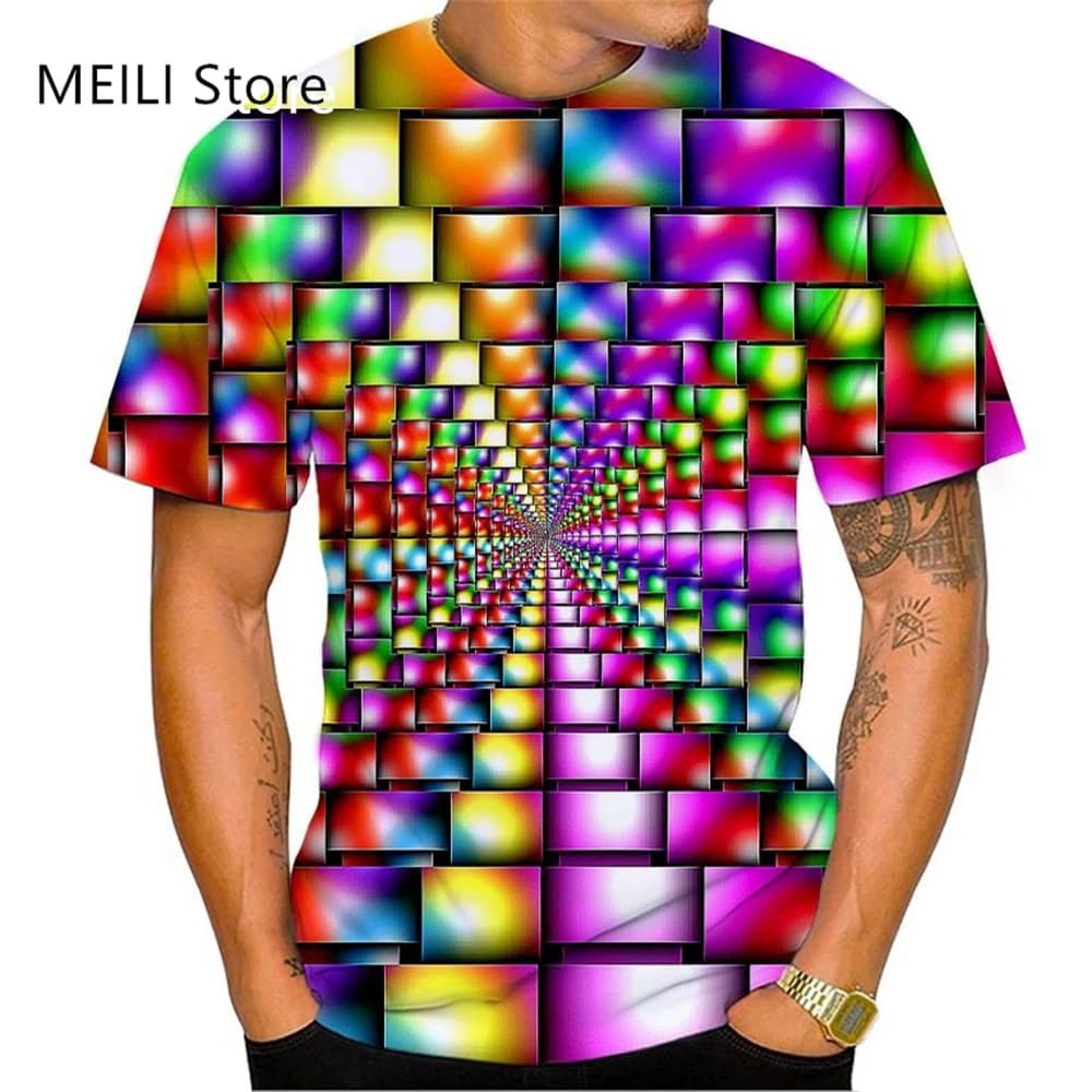 Summer Men's Hip Hop 3D Printed T-Shirt Short Sleeved T-Shirt for Men Streetwear Quick Drying T-Shirts Crew Neck Mens Clothing