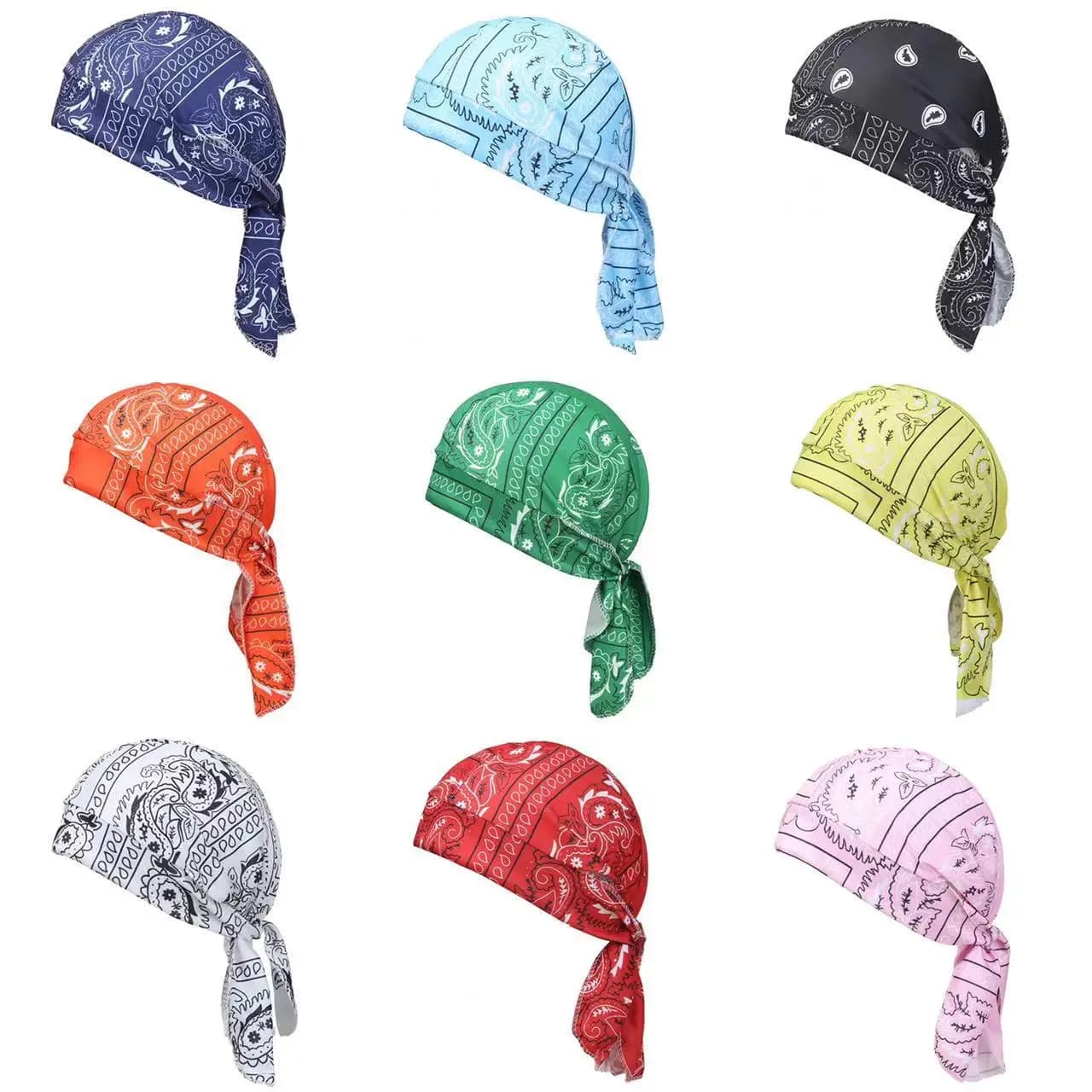 Bandana da uomo, sciarpa da ciclismo, fazzoletto da testa, cappello da pirata per esterni, stampa Paisley multicolore, per moto, hip-hop, danza