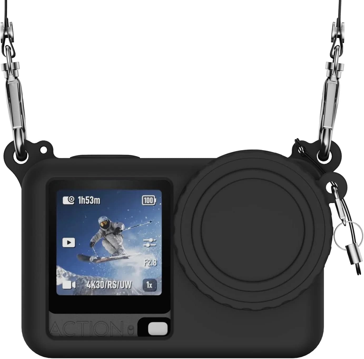 Case for DJI Osmo Action 6 with Lanyard Soft Silicone Non-Slip Anti-Drop Wear-Proof and Washable Action Camera Protector Case