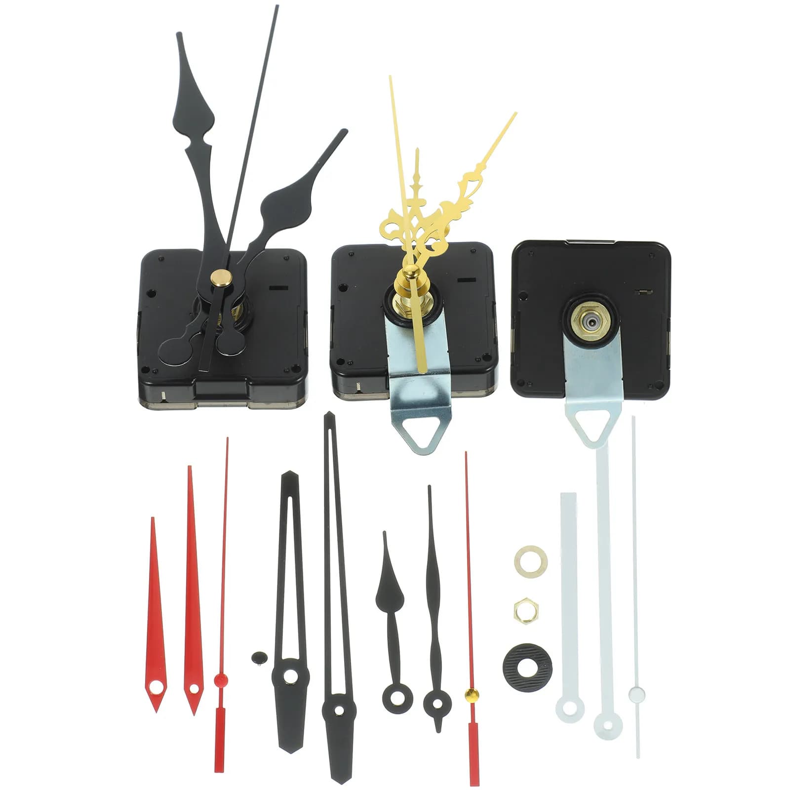 Quartz Movement Set with Long Tree, Fai-da-Te Repair Kit, Silent and Precise Motor, Wall Clock Replacement Hands