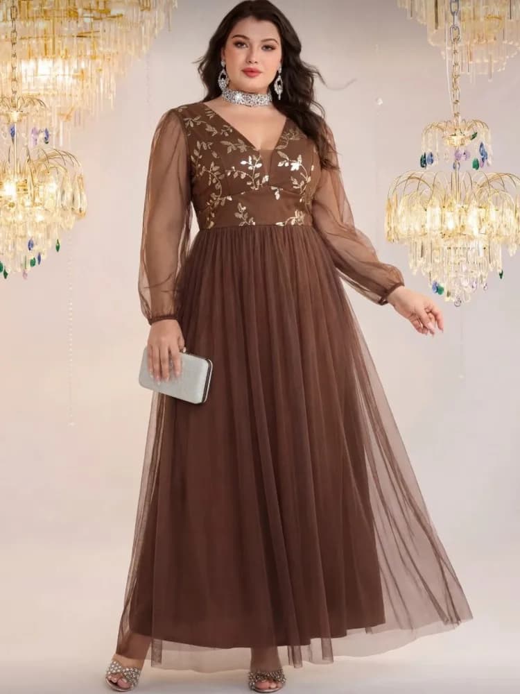 XL-3XL Plus Size Clothes Sequin Dresses Women Robes Summer Long Sleeve Street Style Casual 3XL Big Size Maxi Dress Oversized