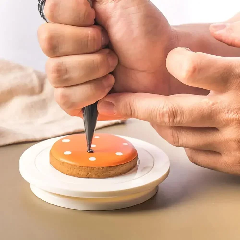 Tavola rotante per torta fai da te Mini giradischi per torta fondente in plastica piattaforma girevole supporto per biscotti rotondo rotante utensili da cucina per la casa