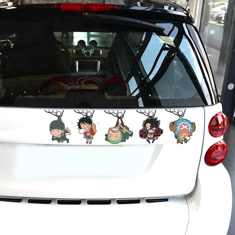 1 pz un pezzo rufy Car Sticke Game Cartoon Anime Peeking Glass adesivo riflettente per finestrino dell'auto Laptop Hydroflask Waterbottle