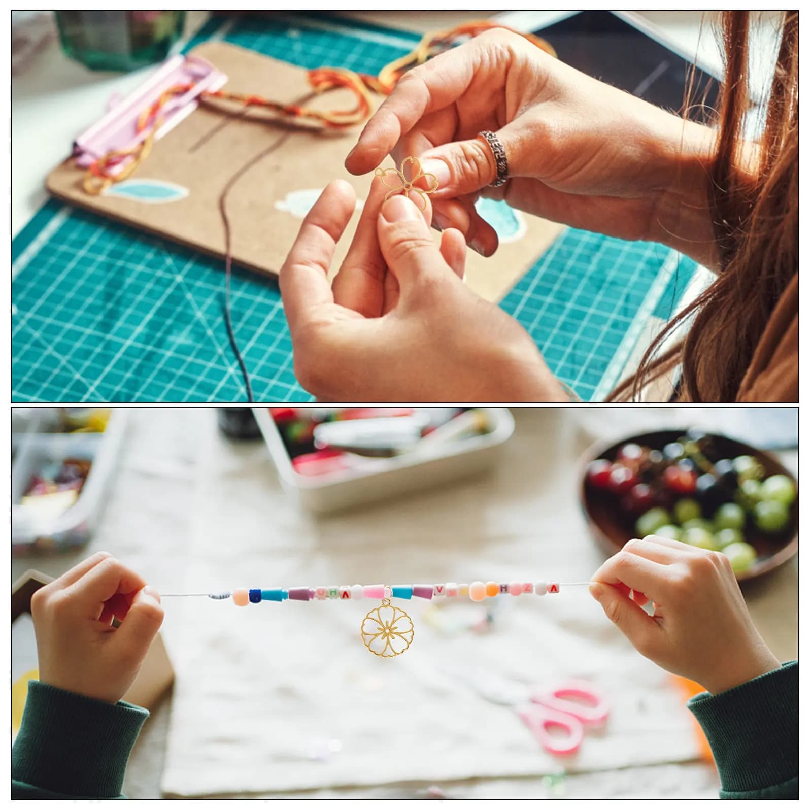 12 Pezzi Ciondoli a Cornice Floreale Cava in Lega, Charms Aperti a Forma di Fiore per Creazione Gioielli, Ciondoli Floreali per Collane, Bracciali, Orecchini
