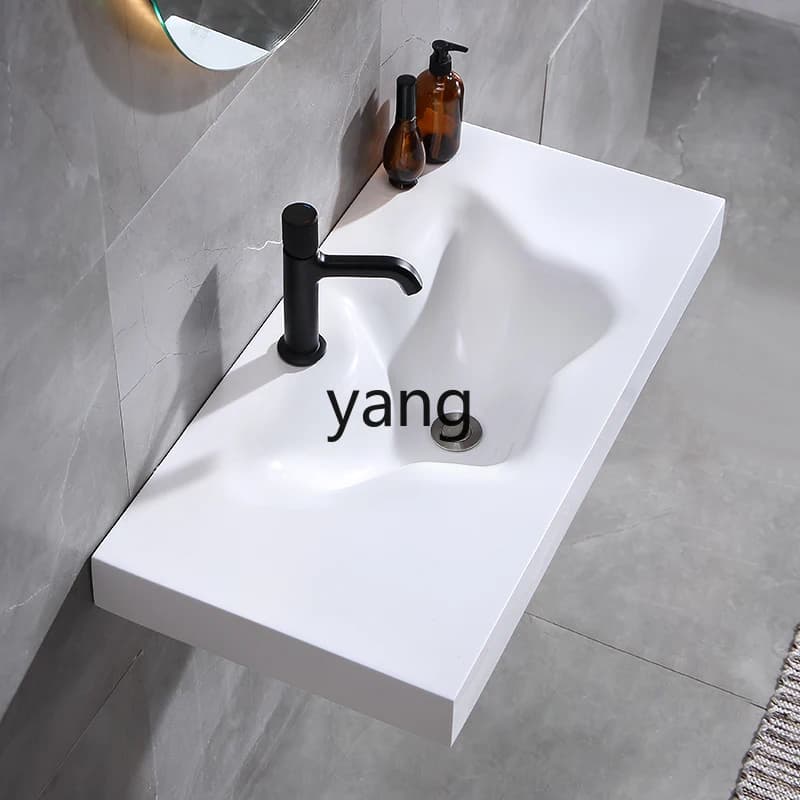 Lavabo in marmo XYY con mobiletto in legno massello e specchio intelligente per il bagno