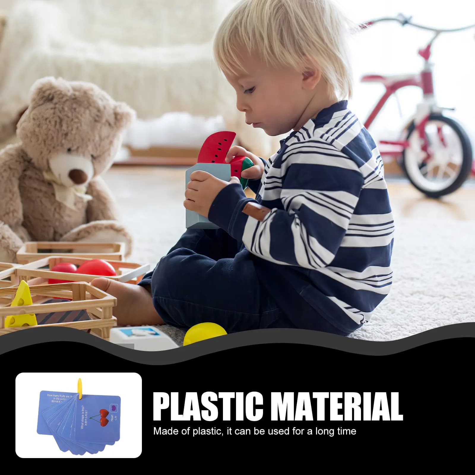 Carte di Riconoscimento Frutta, Carte Flash con Stampi di Frutta Artificiale, Decorazioni per Scenari per Bambini, Giochi Educativi Puzzle, Materiale Sicuro, Forme Varie