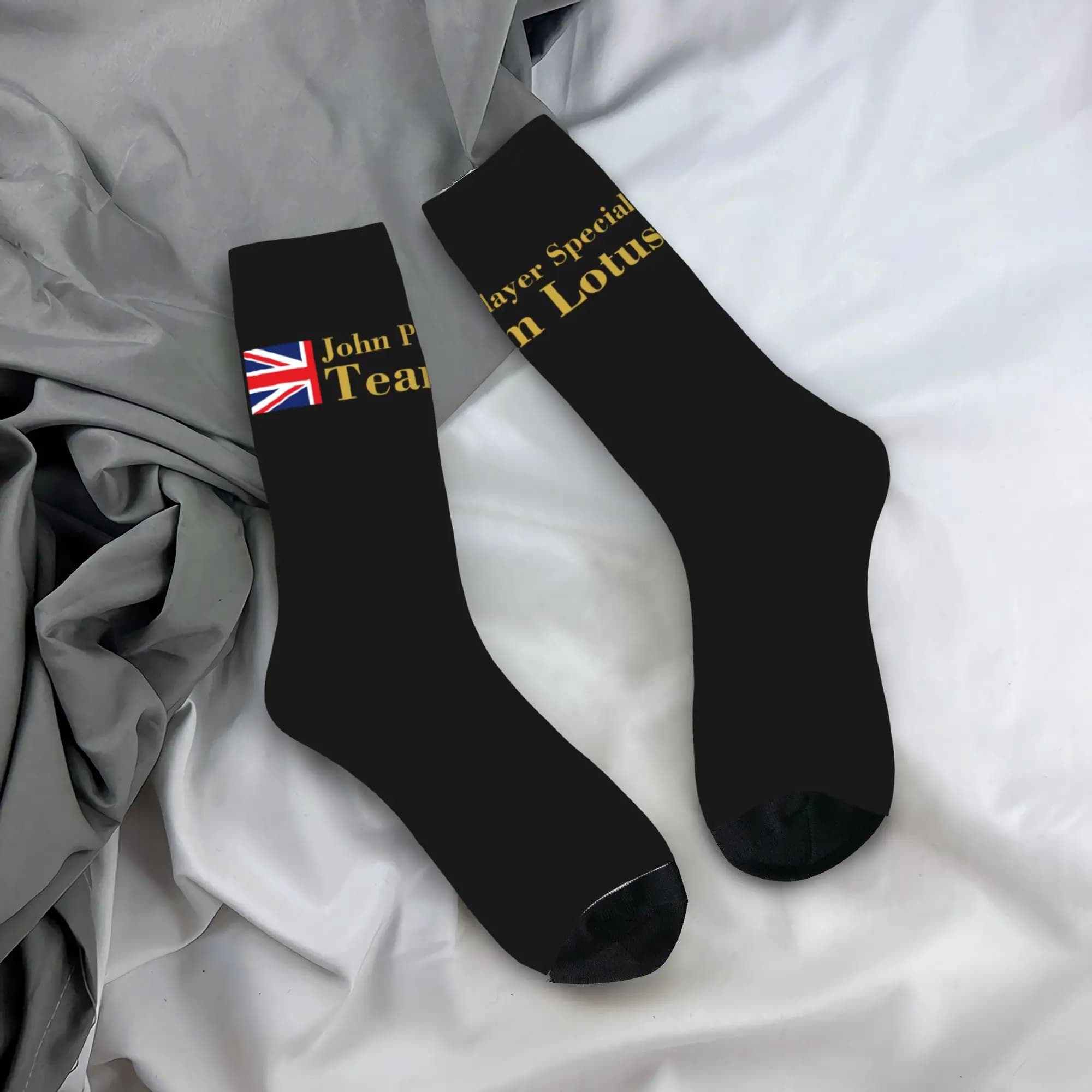 Calzini da uomo personalizzati JPS John Player Special, calzini unisex comodi e caldi con stampa 3D.