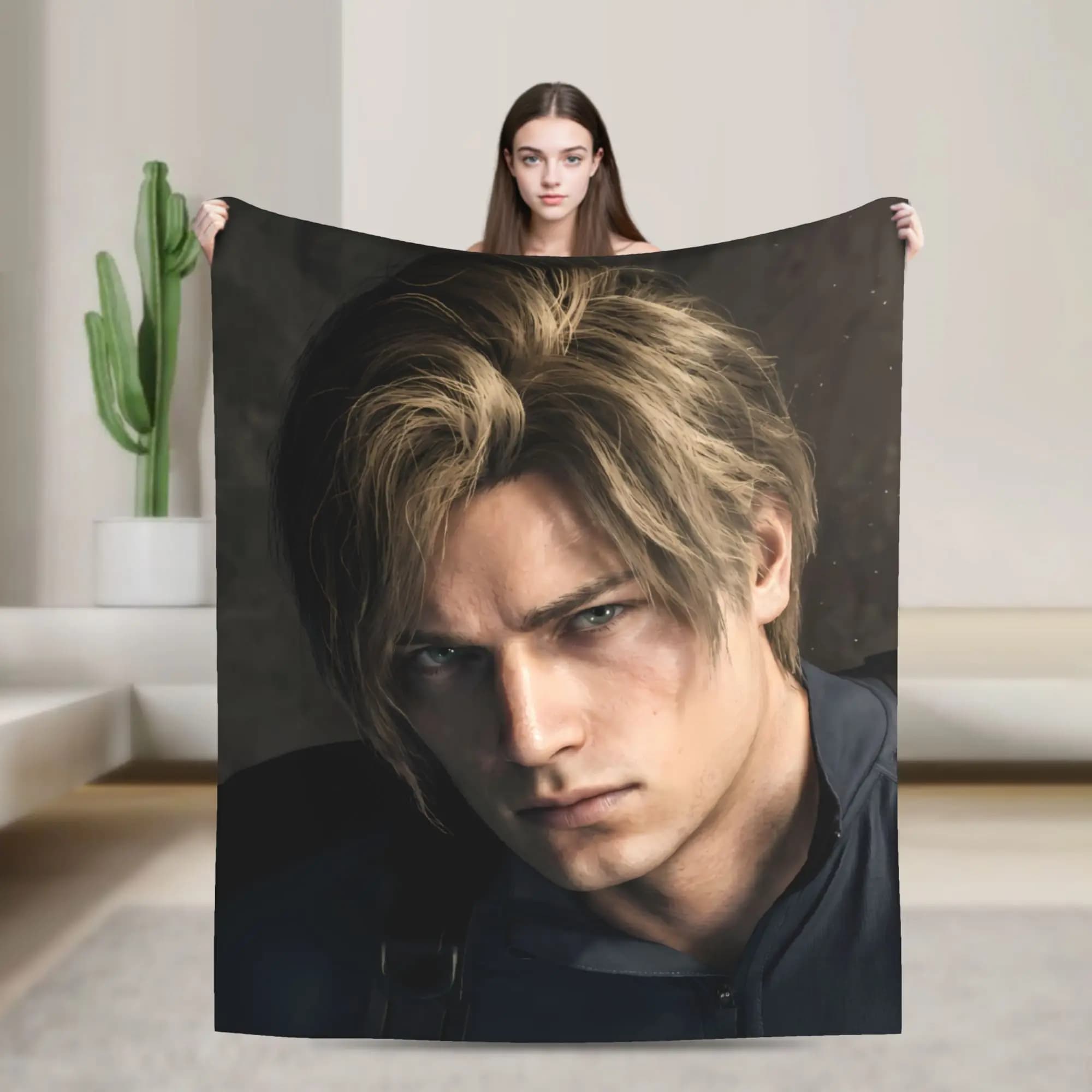 Soft Blanket Travel Office Residents Evils 9 Leon Keneddy Throw Blanket Flannel Bedspread For Outdoor Fluffy Sofa Bed Cover