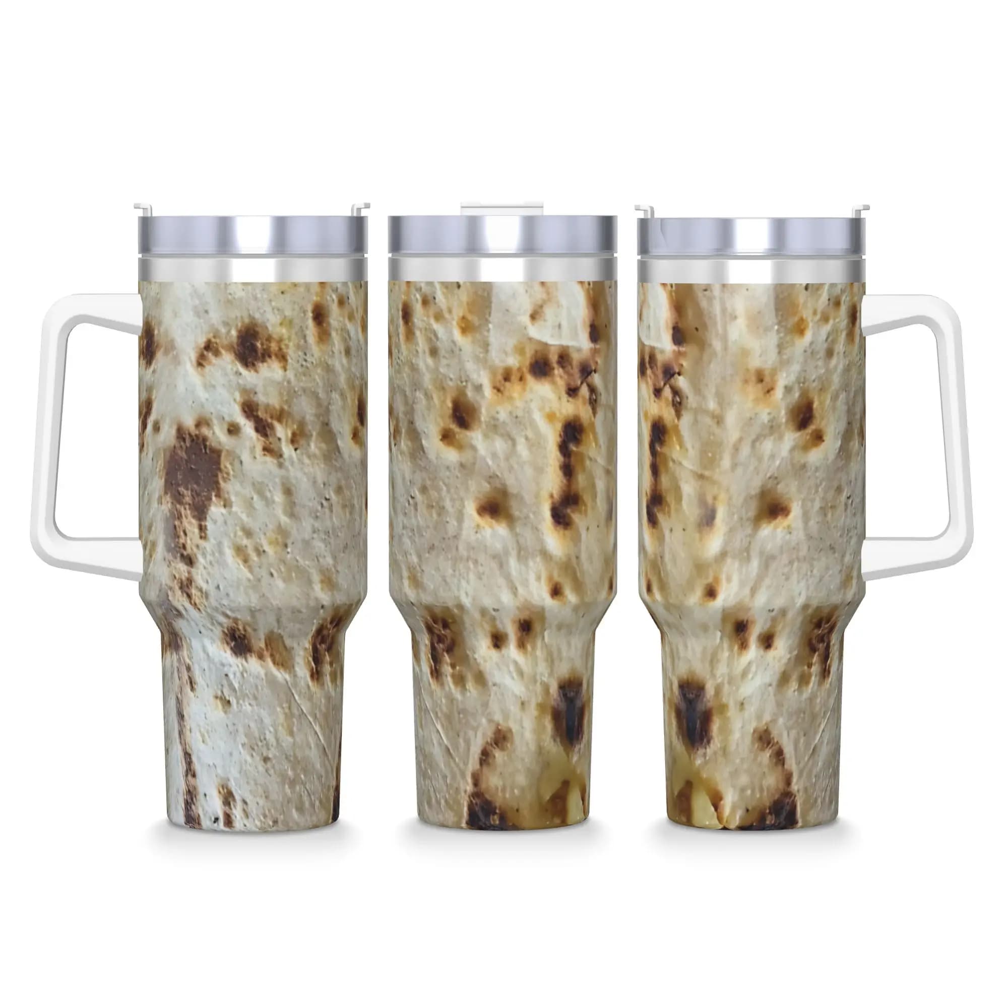 Tazza Termica in Acciaio Inox con Stampa Tortilla di Mais, Bottiglia Termica per Bevande Calde, Tazza da Auto Personalizzabile