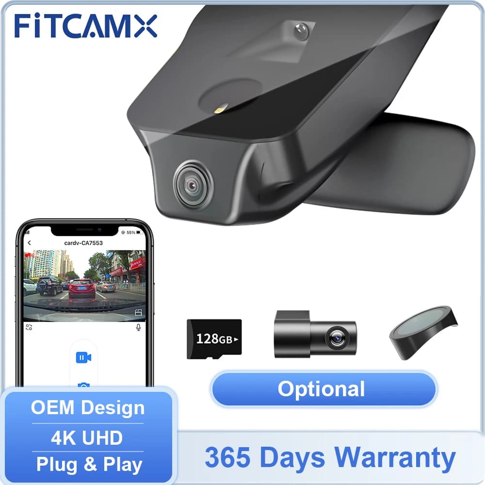 Dashcam posteriore DVR per auto anteriore 4K 1080P per Chevrolet Suburban 2015-2025, FITCAMX WIFI Connect Camera per Chevy Tahoe 2015 - 2026