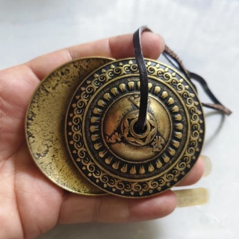 Brass Hand Bells Nepal Handmade Hand Bell Meditation Tibetan Bells