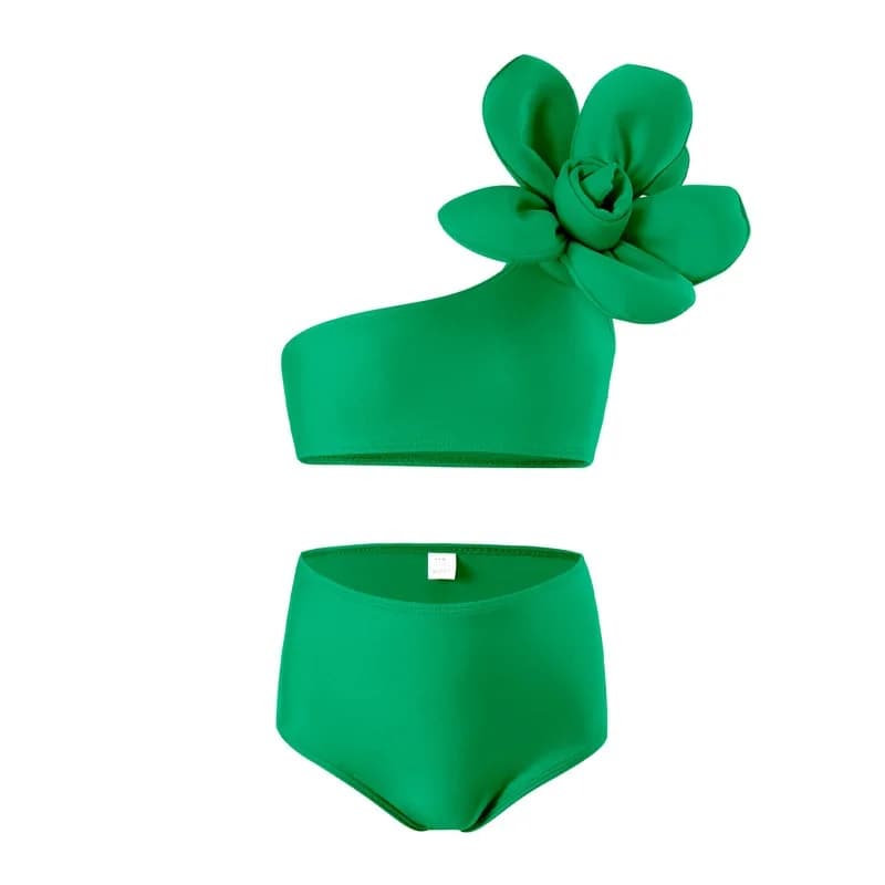 Costumi da bagno per ragazze Nuovi bambini estivi Costume da bagno senza maniche carino 2 pezzi Set di colori solidi per bambini Abiti da spiaggia sexy di moda 3-12 anni
