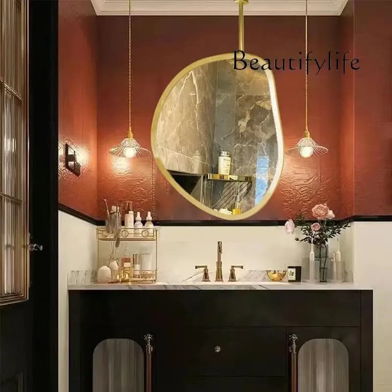 M Specchio sospeso a soffitto in acciaio inossidabile Specchio sospeso per bagno Hotel Homestay Bar sospeso Specchio bifacciale artistico