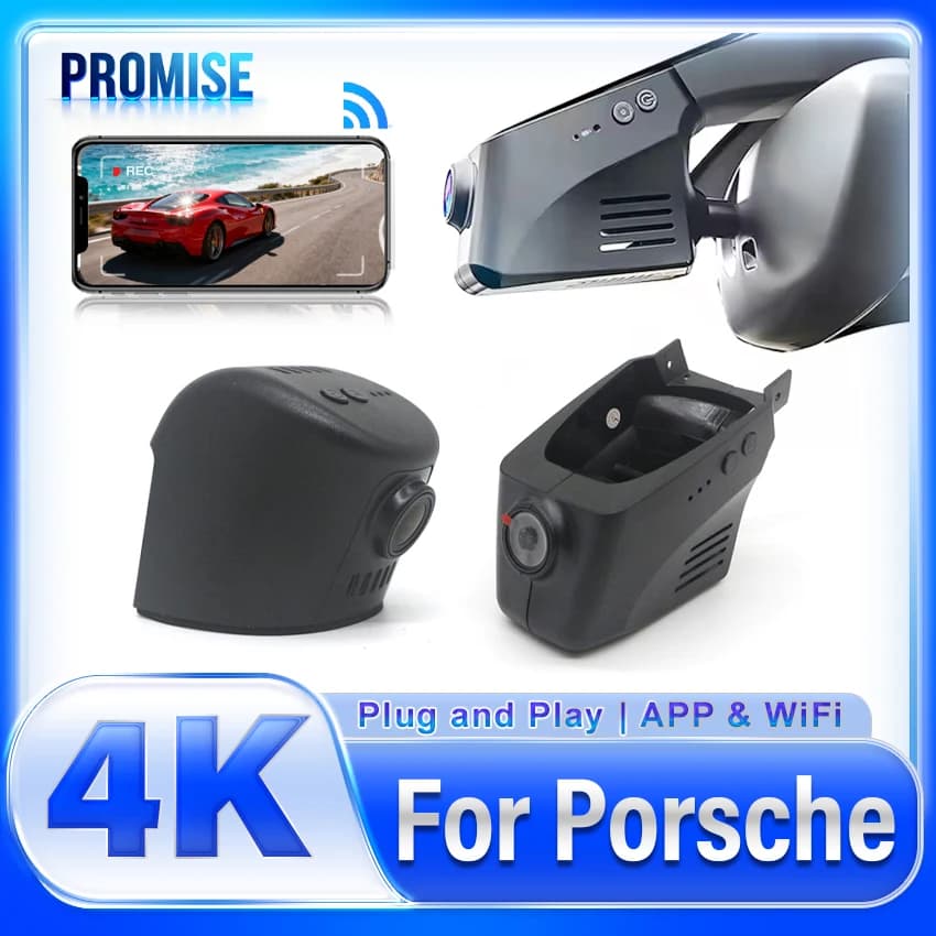 Dash Cam 4K for Porsche Cayenne Panamera Macan Taycan Cayman, DVR for car Plug and play for Porsche 911/911 Turbo,Boxster/718 Boxster