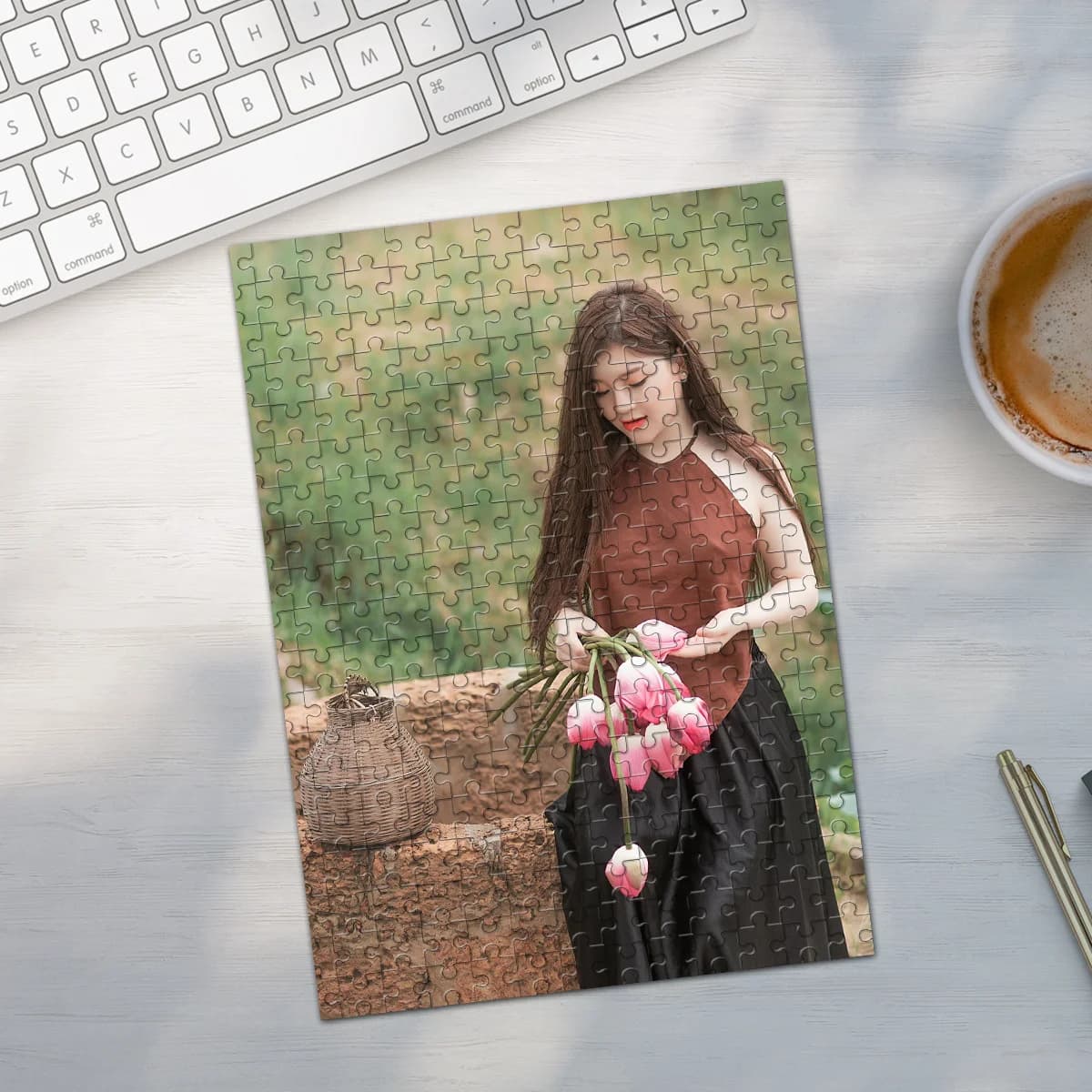 Puzzle personalizzato con foto da donna, 35/300/500/1000 pezzi, puzzle fai da te con ritratto personalizzato