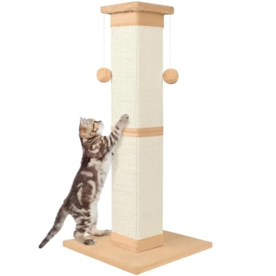 Tiragraffi per Gatti da 33 Pollici in Sisal Naturale, Tiragraffi Grande per Gatti da Interno, Proteggi i Tuoi Mobili, Arancione