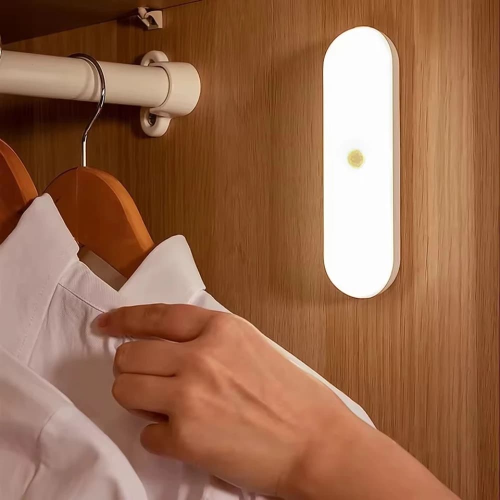 Wireless LED Night Lights with Movement Sensor, USB Rechargeable, Wardrobe Magnetic, Room, Kitchen, Corridor, Tubular Lamp with Detector