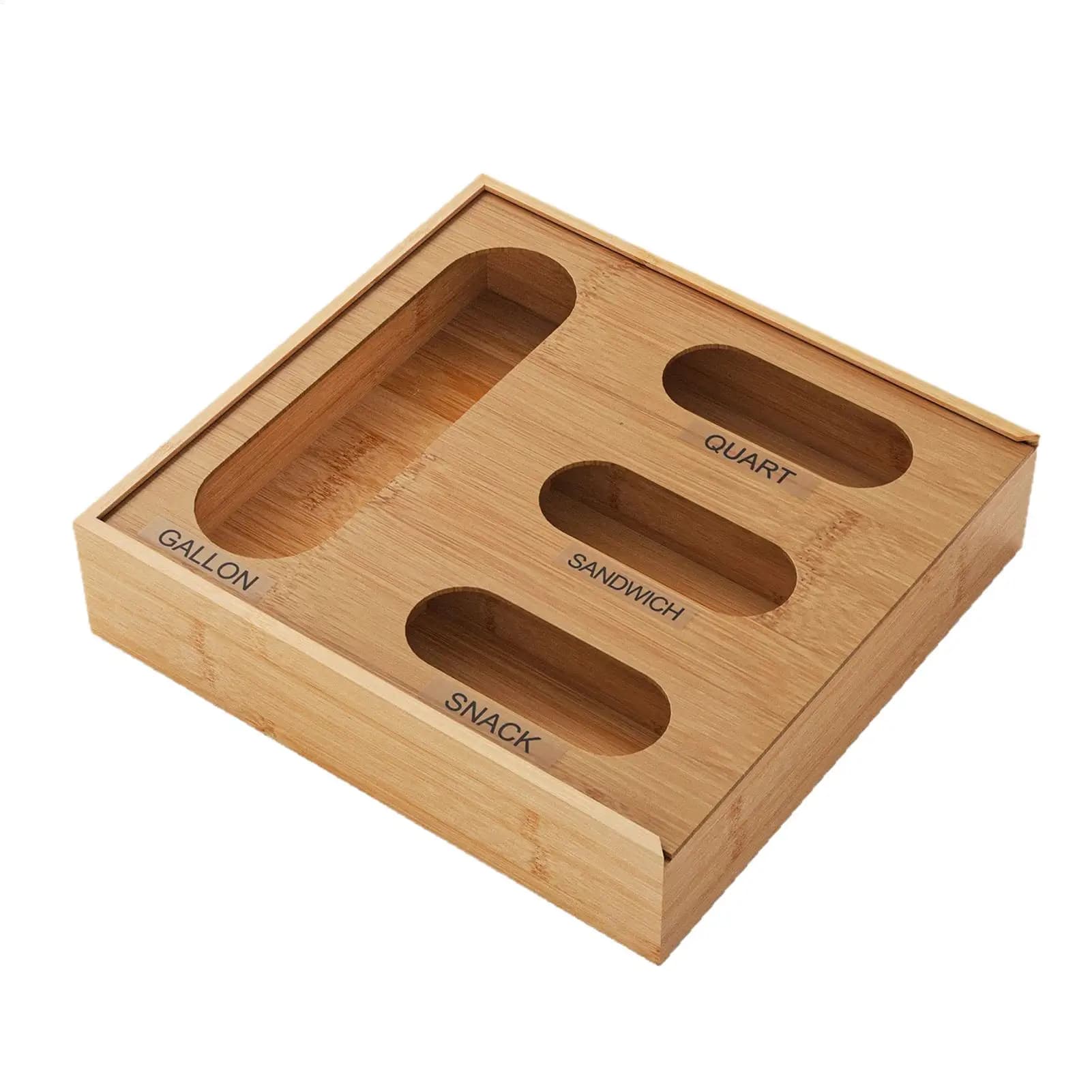 Porta Sacchetti per Alimenti a 4 Scomparti, Organizzatore per Sacchetti da Cucina, Contenitore per Sacchetti Snack, Porta Sacchetti