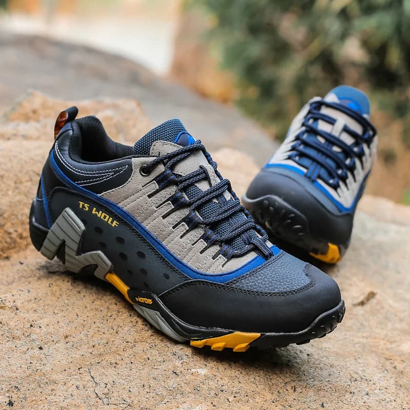 Uomo Donna Scarpe da trekking antiscivolo Scarpe da trekking impermeabili Scarpe da passeggio per esterni anti-collisione Scarpe da ginnastica in pelle di mucca Scarpe da trampolino