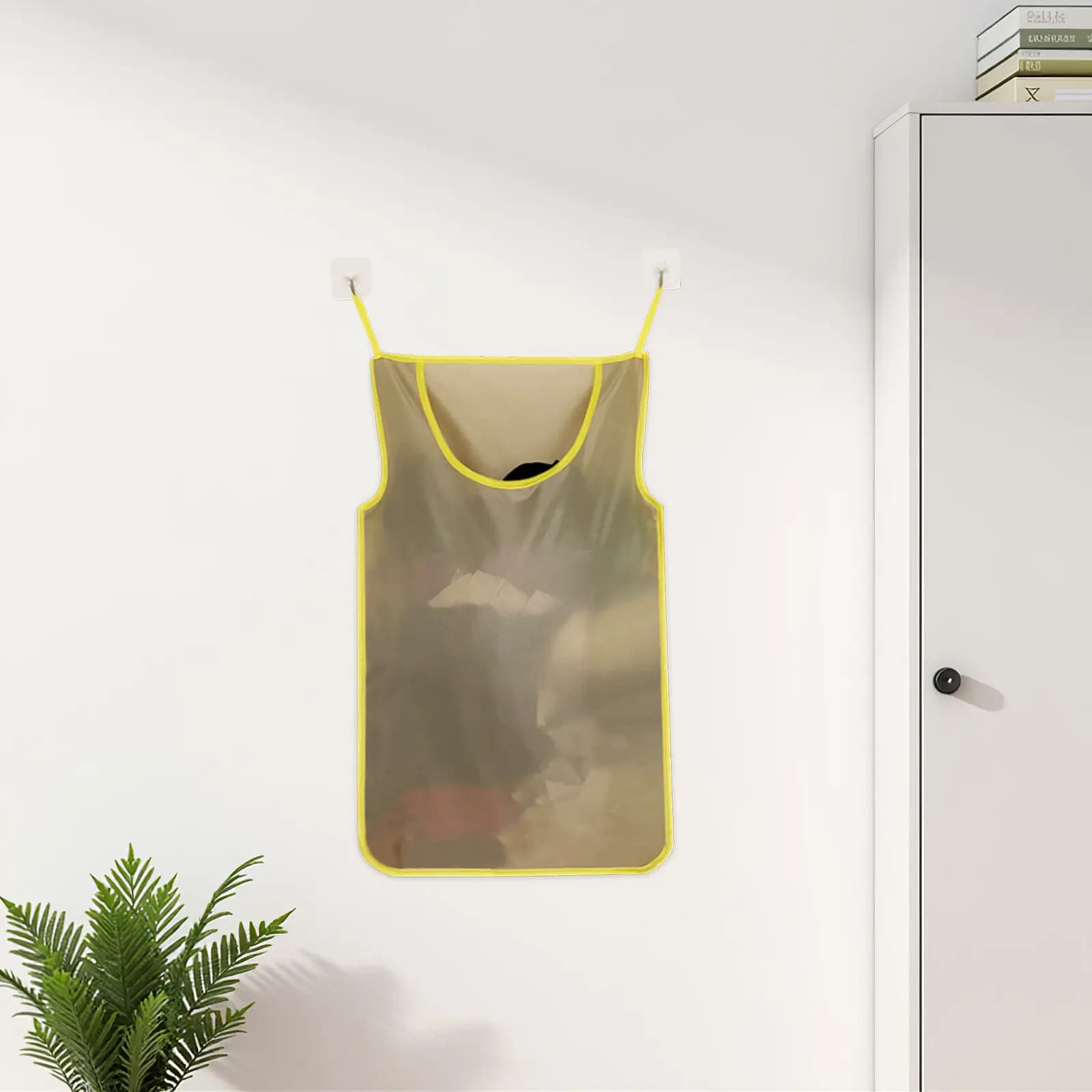 Large Farmhouse Hanging Laundry Bag Door Hamper Space Saving Wall Mounted Laundry Organizer Transparent Window Over Door Storage
