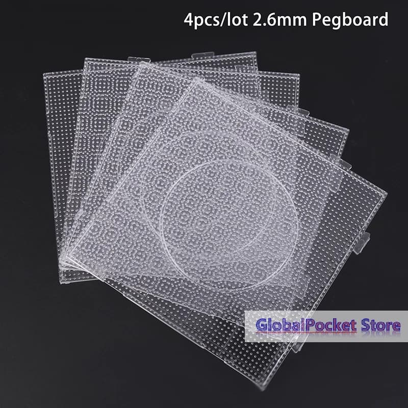 [TG823]4Pcs 2.6MM Beads Pegboards Board For Perler Tool Fuse Beads Square Jigsaw Puzzle Template Children Educational Toys DIY