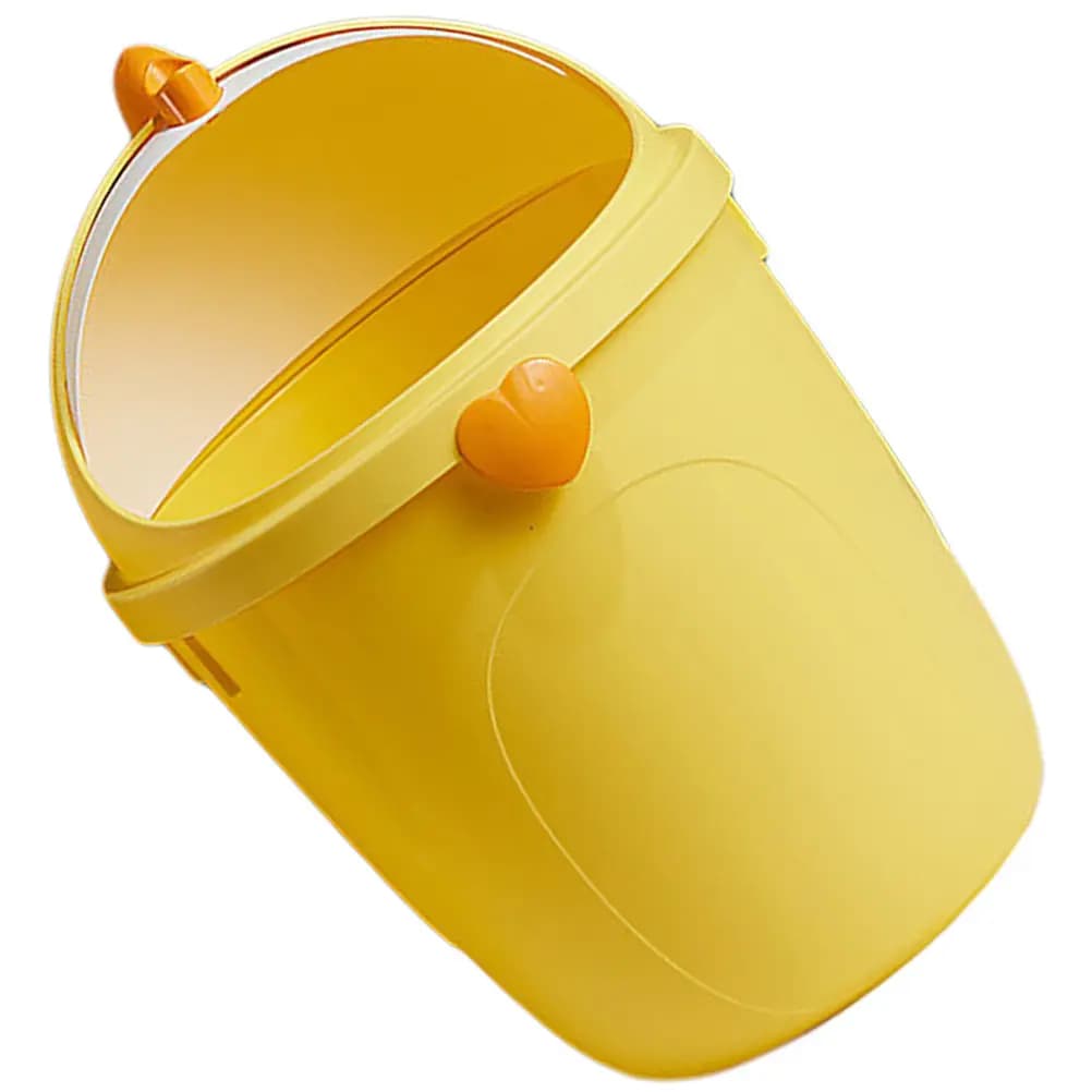 Cestino per Rifiuti Stile Pulcino Carino con Coperchio, Pattumiera Decorativa Piccola per Camera da Letto, Ufficio e Scrivania, Mini Cestino per Casa e Ufficio