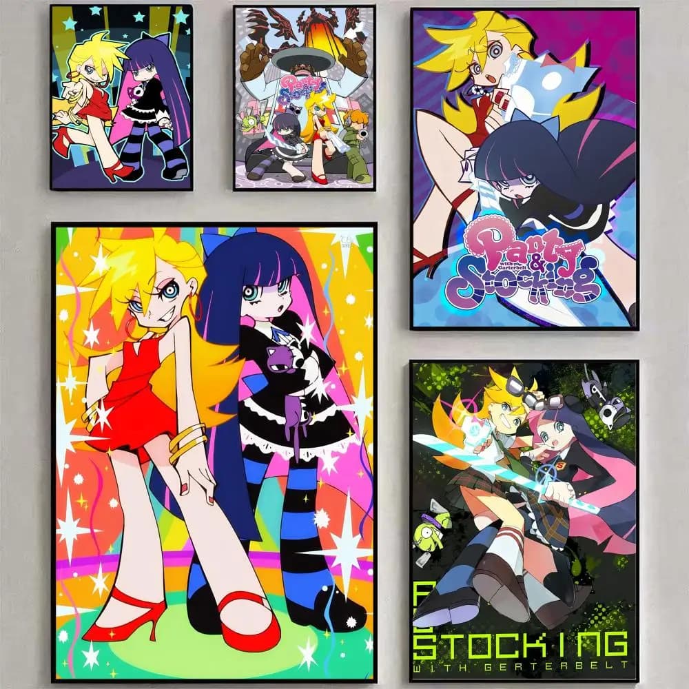 Anime Panty And Stocking With Garterbelt cool Girl Waterproof Art Print Pop Culture Wall Decor Easy Room Upgrade Poster