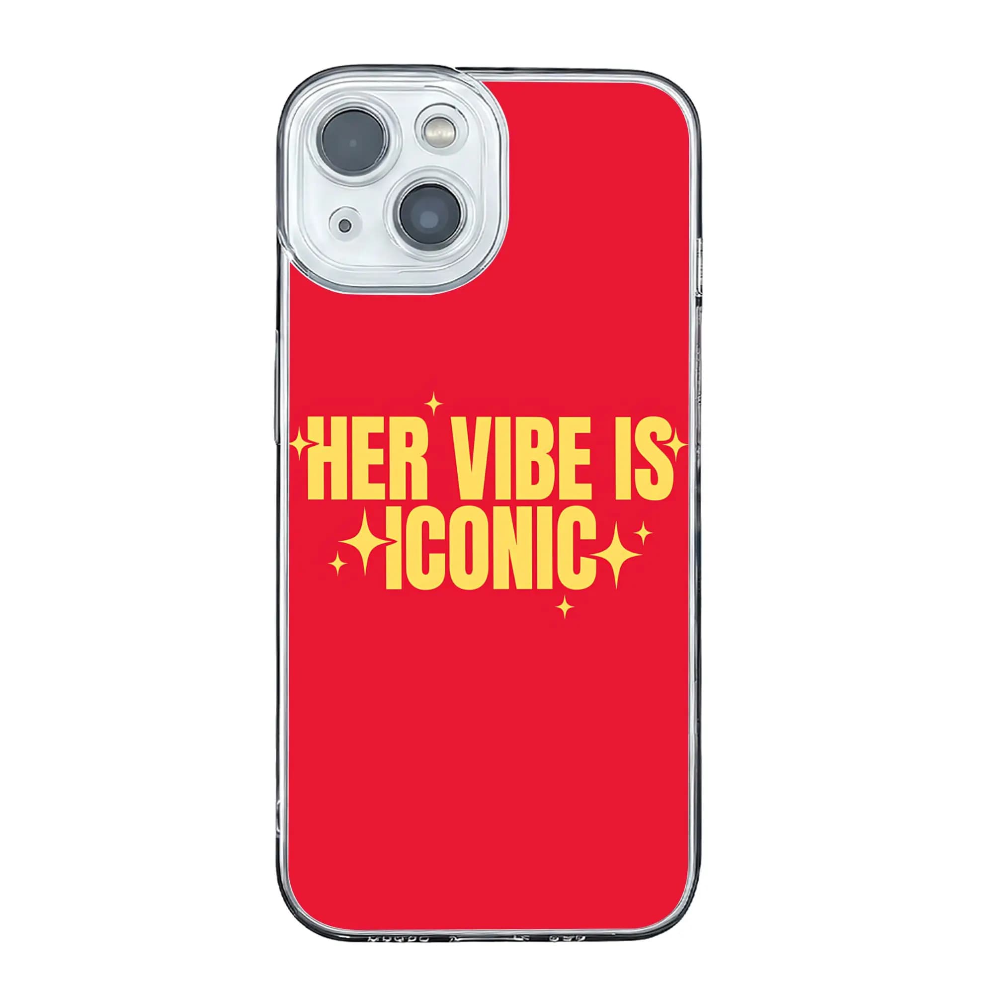 Custodia anti-collisione HER VIBE IS ICONIC per iPhone 17 16 15 14 13 12 11 Pro Max