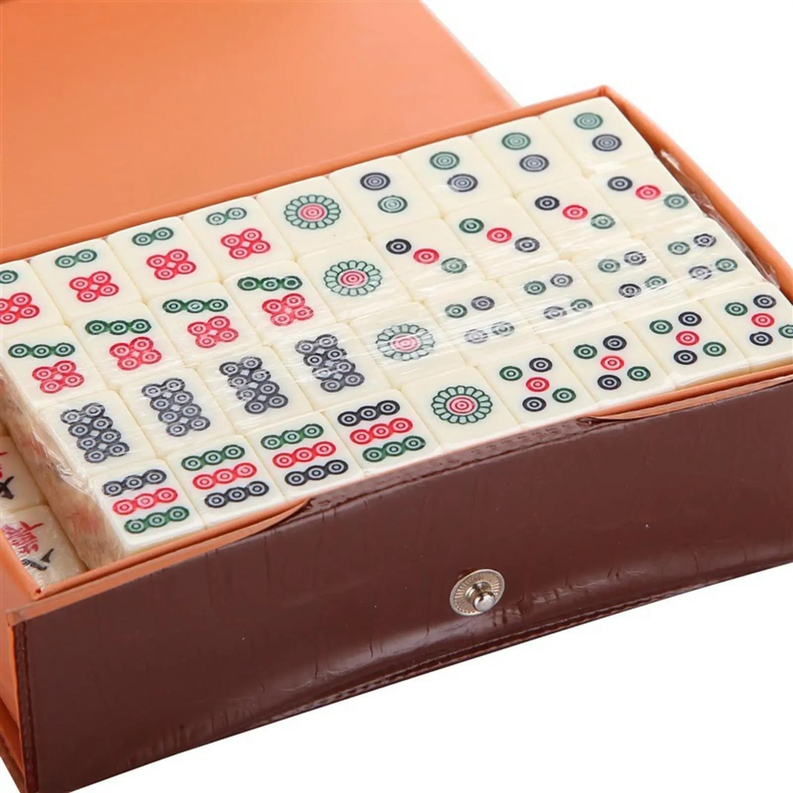 Set Mahjong da viaggio portatile 144 fogli Piastrelle classiche Giochi Set da gioco Mahjong cinese per feste di viaggio Ragazzi e ragazze Adulti Bambini