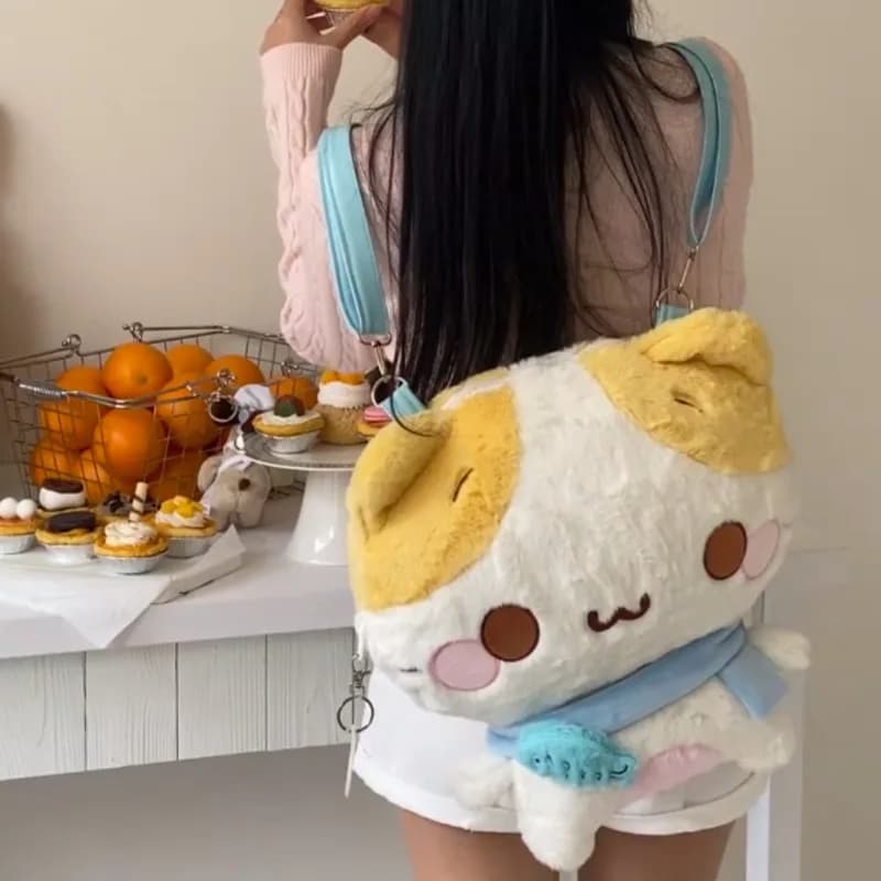 Cat Backpack Nyankoing Masyumaroing Fluffy Fuwas Anime Kawaii Sweet Cat Cartoon Handbags for girls Travel bag for woman Y2k
