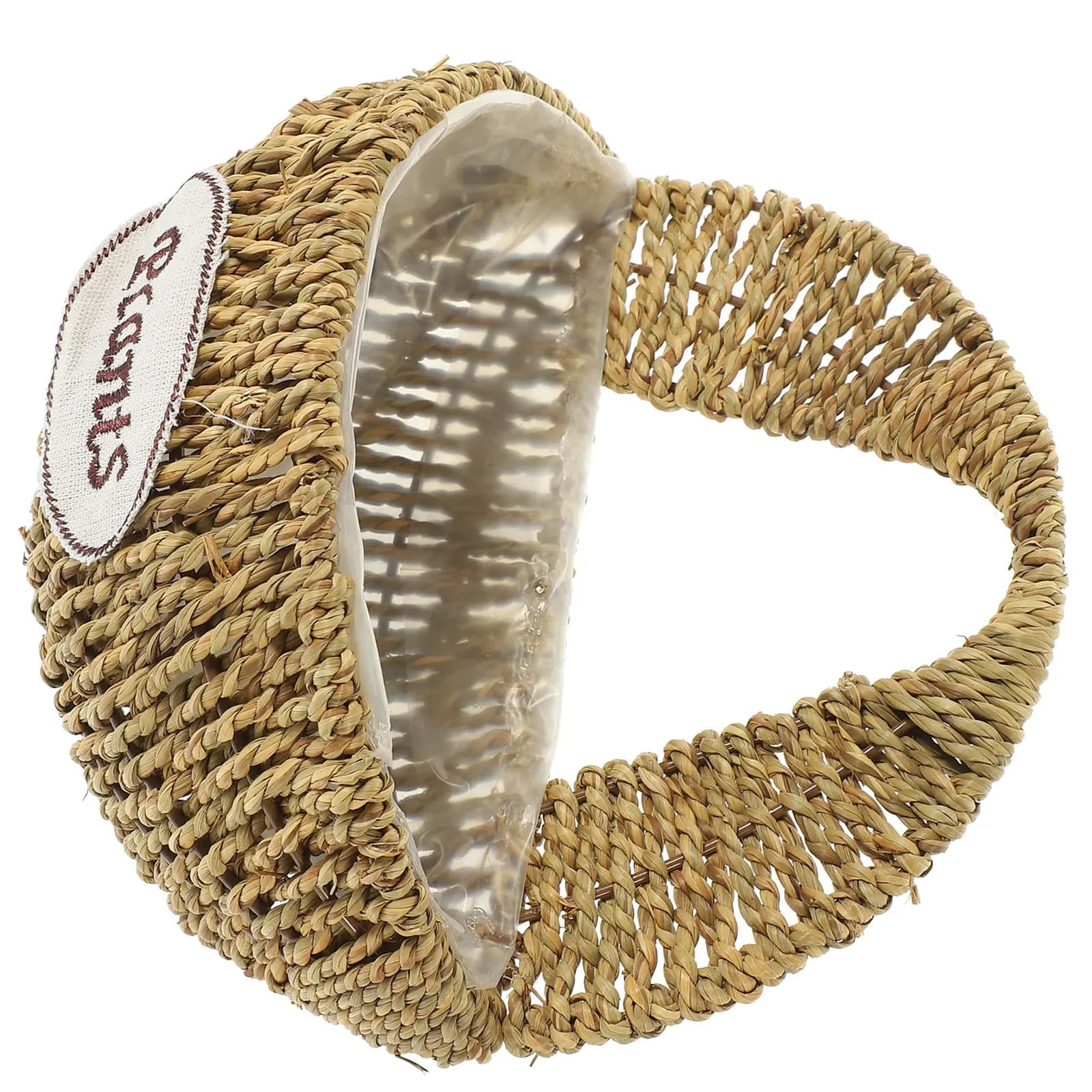 Piccolo Cesto Intrecciato Sospeso Fatto a Mano in Materiale Vegetale, Fioriera Sospesa per Piante da Interno ed Esterno, Decorazione per Balcone e Giardino