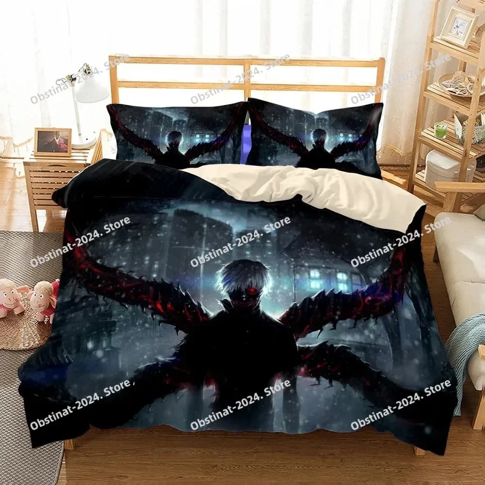Top 3D Anime Attack On Titan Set biancheria da letto Kawaii Loli Boy Copripiumino Stampa 3D Giappone Cartoon Copripiumino Federa BEDROOM