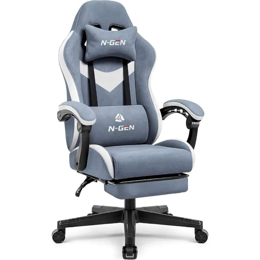 Sedia da gioco ergonomica reclinabile con schienale alto con altezza regolabile e poggiapiedi integrato per uso in ufficio domestico Su lombare migliorato