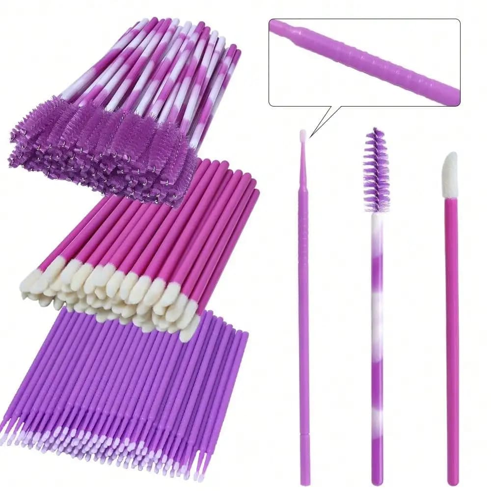 300 Pack Disposable Spoolies Brushes Sets Mascara Wand Lip Brushes Cotton Swab For Eyebrow Eyelash Extension Tattoo Lipstick Applicator