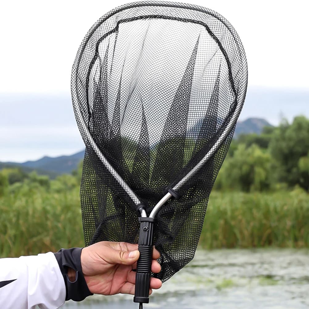 Rete da Pesca Retrattile in Lega di Alluminio da 50 cm, Rete Pieghevole Portatile per la Pesca, Attrezzo da Pesca Pieghevole