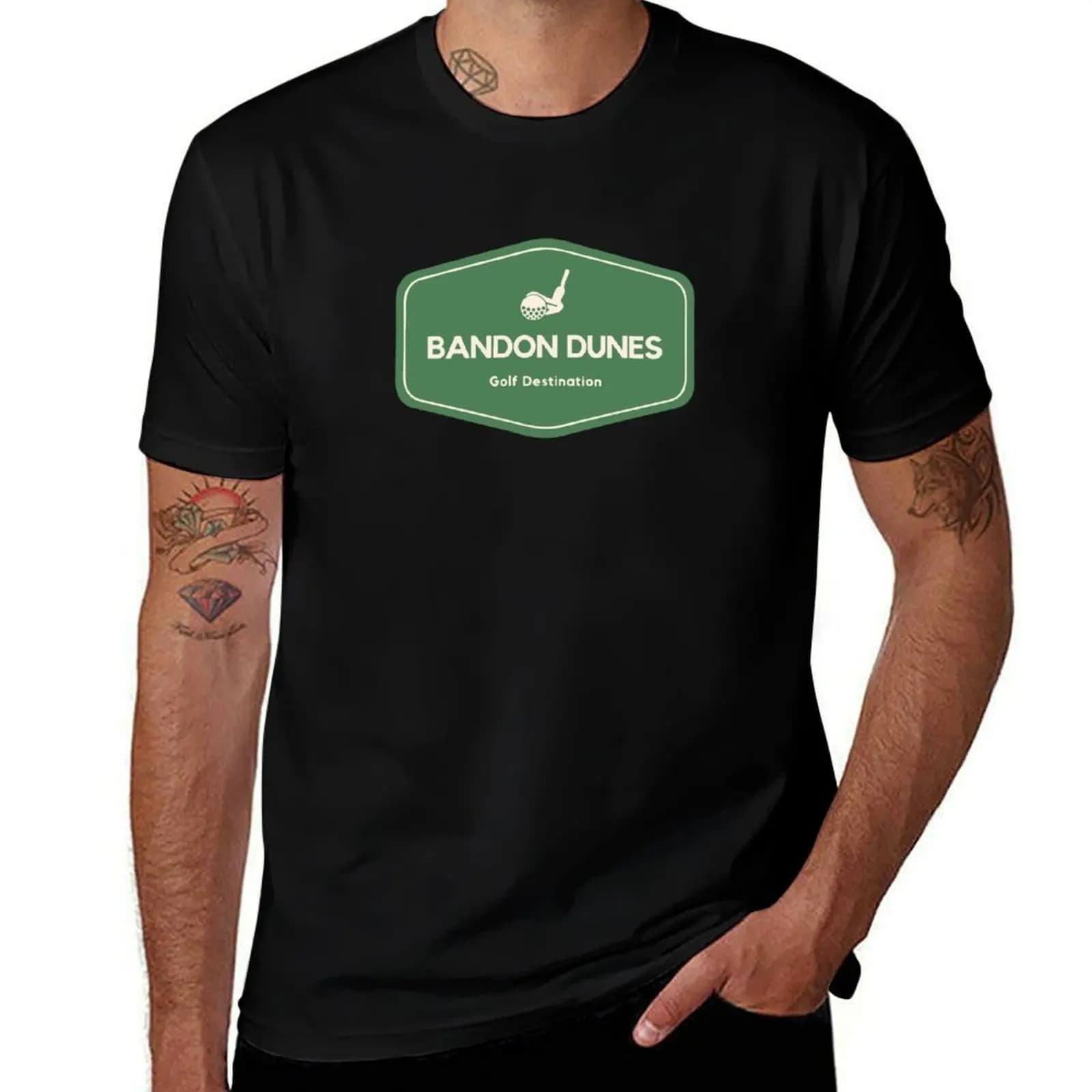 Bandon Dunes in Oregon - T-shirt con logo Golf Destination, T-shirt con stampa artistica di tendenza