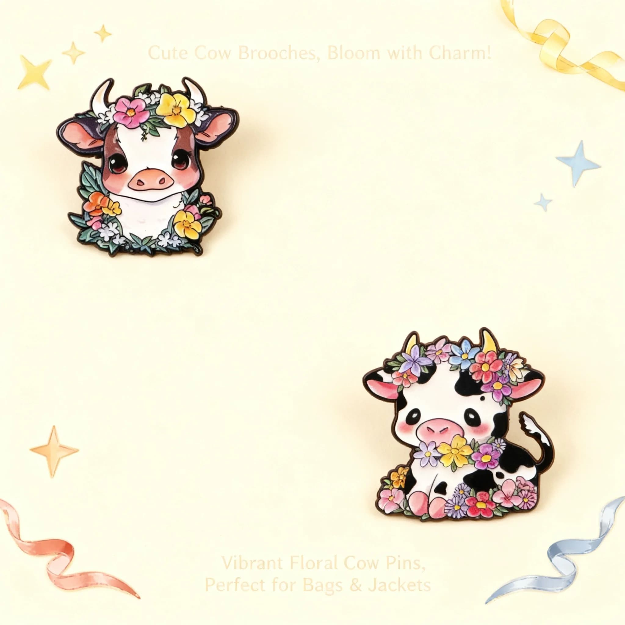 Cartoon Cow Brooch Pin Badge Alloy Clothing Backpack Accessory Decoration Wholesale Hot Sale Stock