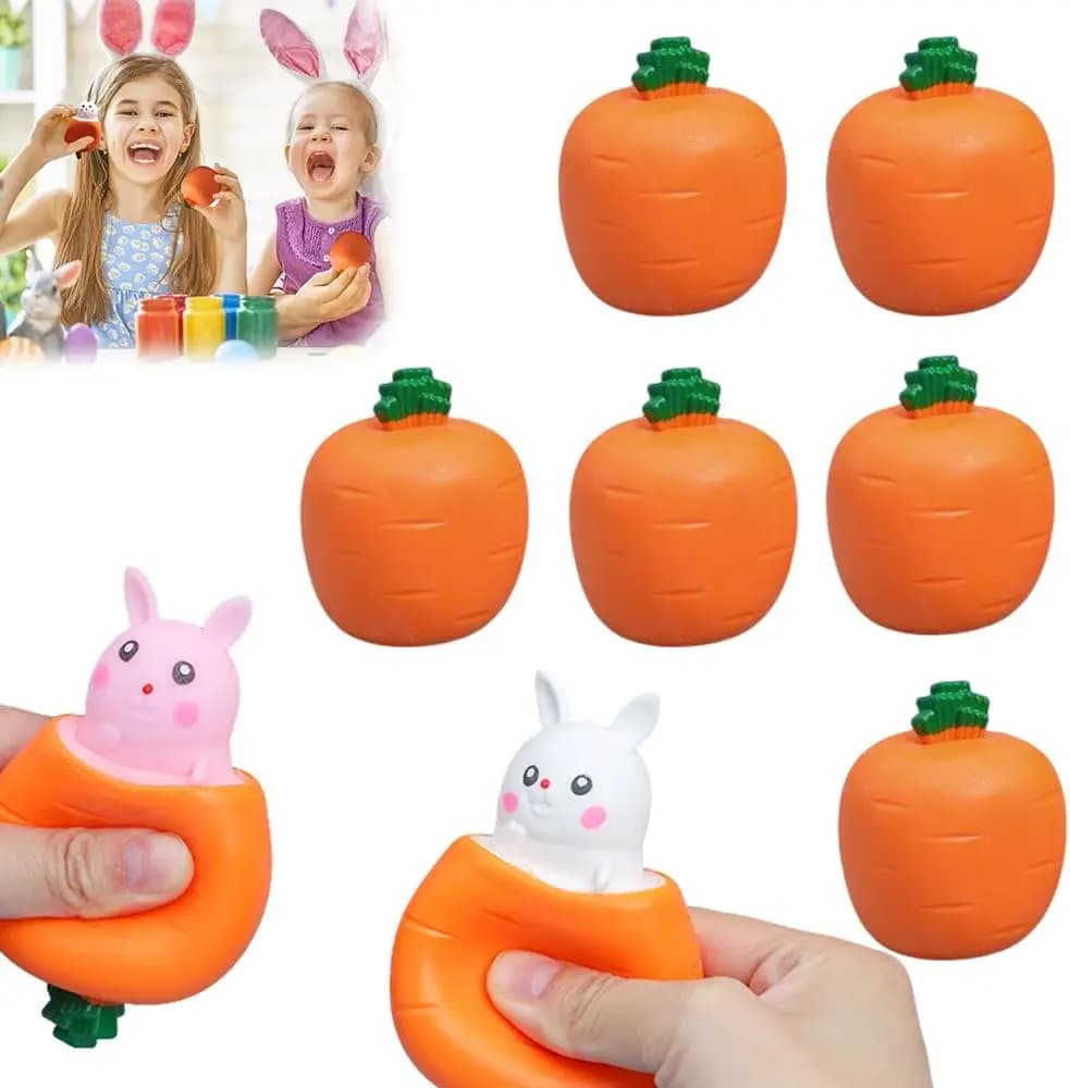1-40PCS Pasqua Carota Coniglietto Gigante Squishy Sollievo dallo stress Spremere Tazza Telescopica Agitarsi Per Bambini Piccolo regalo Novità