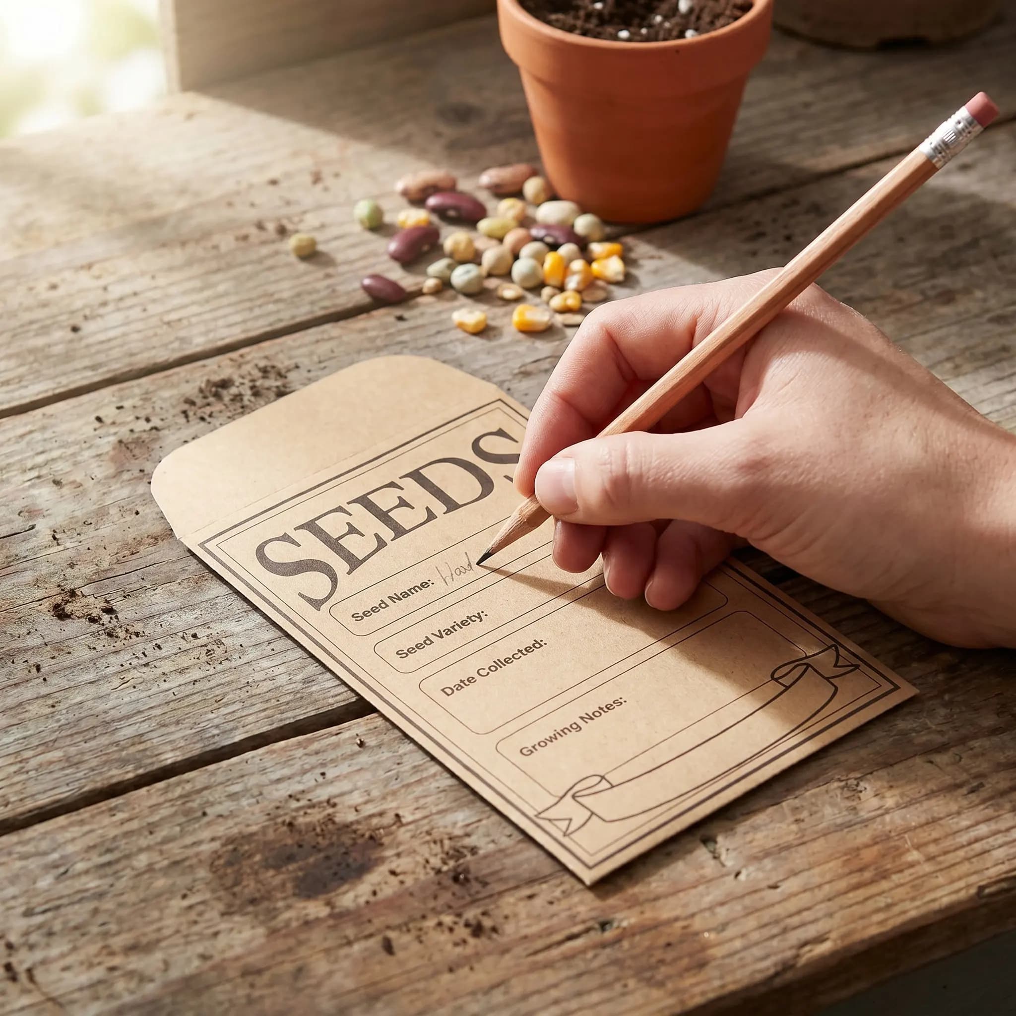 Kraft Paper Packaging Bags Coin Envelopes Garden Seed Packet Container Brown Flower Sack