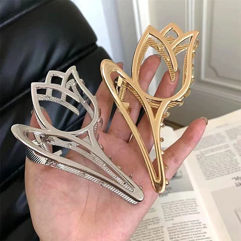 Metal tulip shape hair clip for woman, shark clip, female hair accessory, girl headdress, hair accessories
