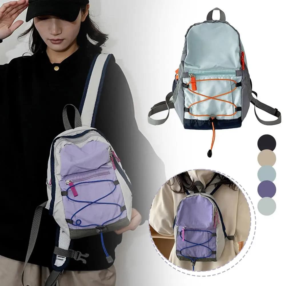 Zaino leggero in nylon, piccolo zaino da giorno, borsa casual per viaggi, pendolarismo, scuola, arrampicata, con cinghie regolabili e scorrevoli, per uomo e donna