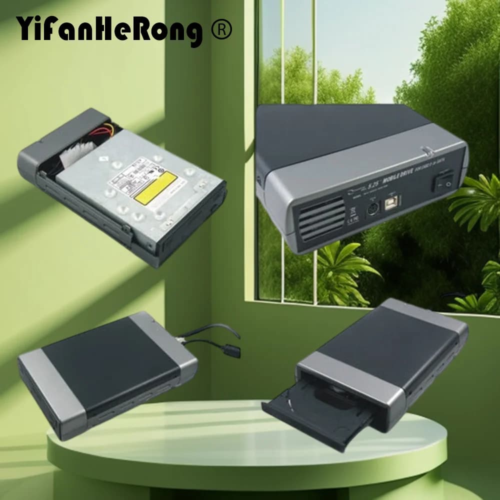 5.25 inch USB 3.0 SATA External Optical Drive Case Enclosure Box Adapter Aluminum Alloy 4.8Gbps External HDD Enclosure Disk Case