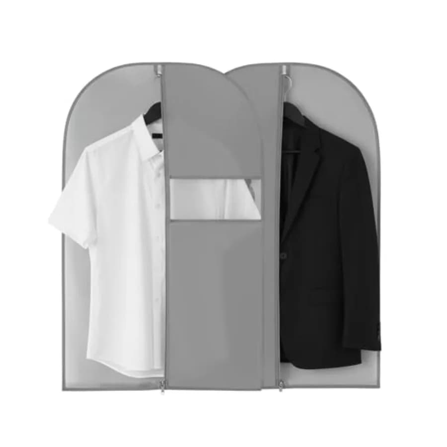 Garment Bag for Hanging Cloth, Suit Protect Cover, 23.6" x 43.3" PEVA Clothes Cover, For Suit, Shirt, Coats, Dress, Clear Windo