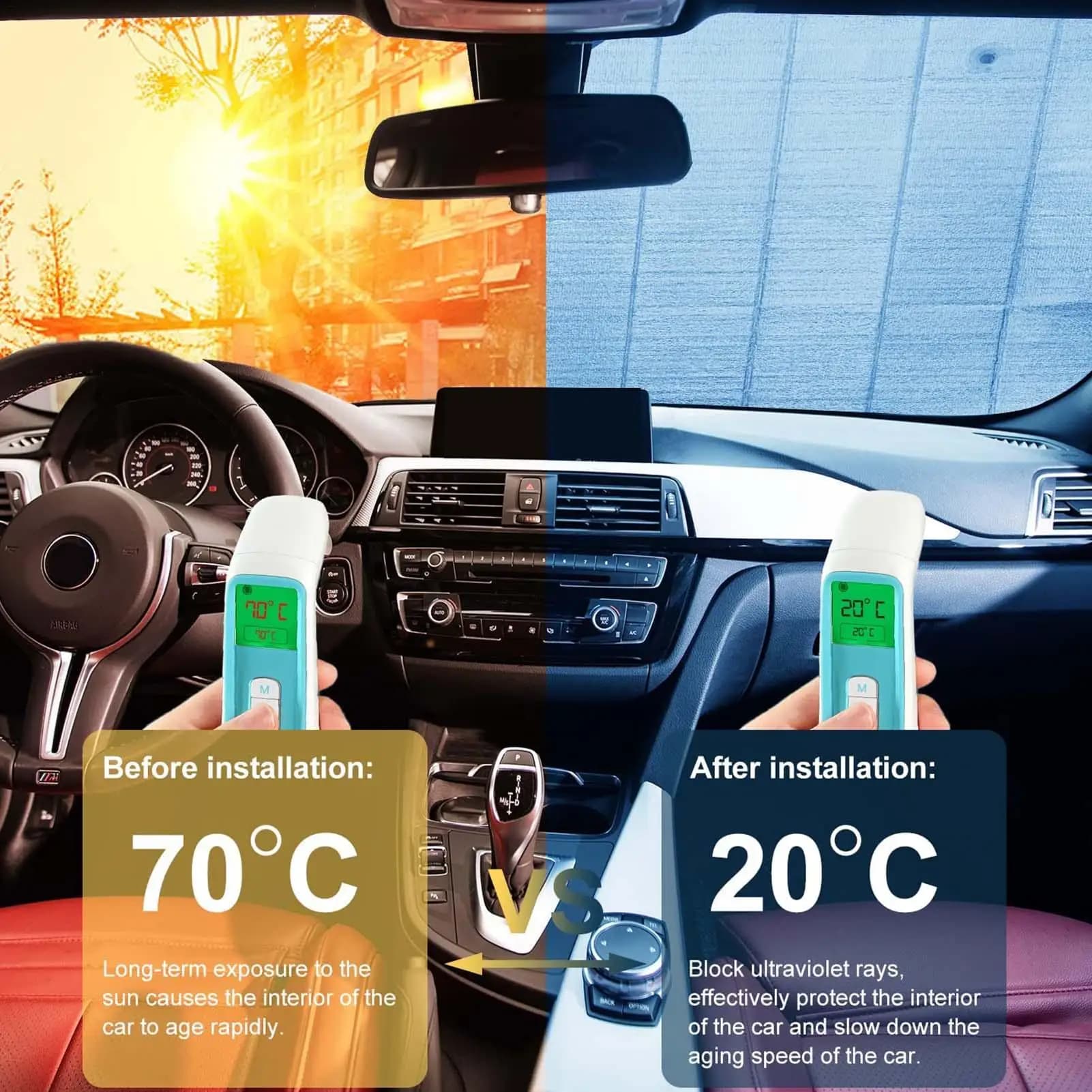 Parabrezza parasole per finestrino dell'auto Protezione anti-UV Parabrezza anteriore Blocco copertura Visiera SUV Accessori interni auto