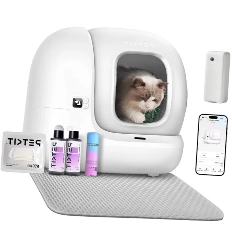 Smart Self Cleaning Cat Litter Box with Triple Odor Removal New Updated Roller&Mat