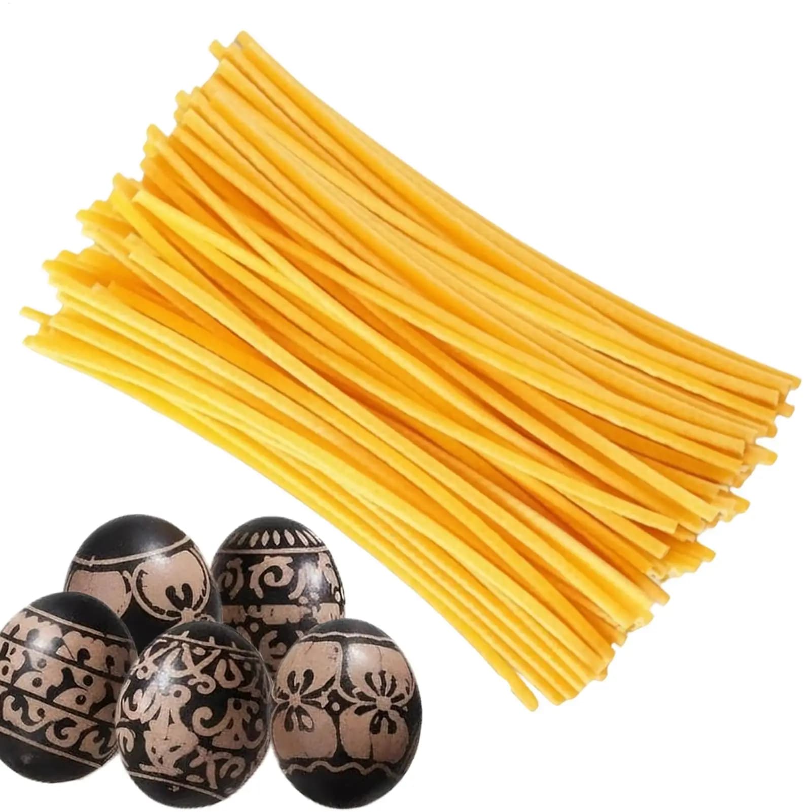 Bastoncini di Cera d'Api per Decorazione Uova, 120 Pezzi, Kit per Candele e Artigianato, Strumento per Dipingere Uova, Regalo per Feste