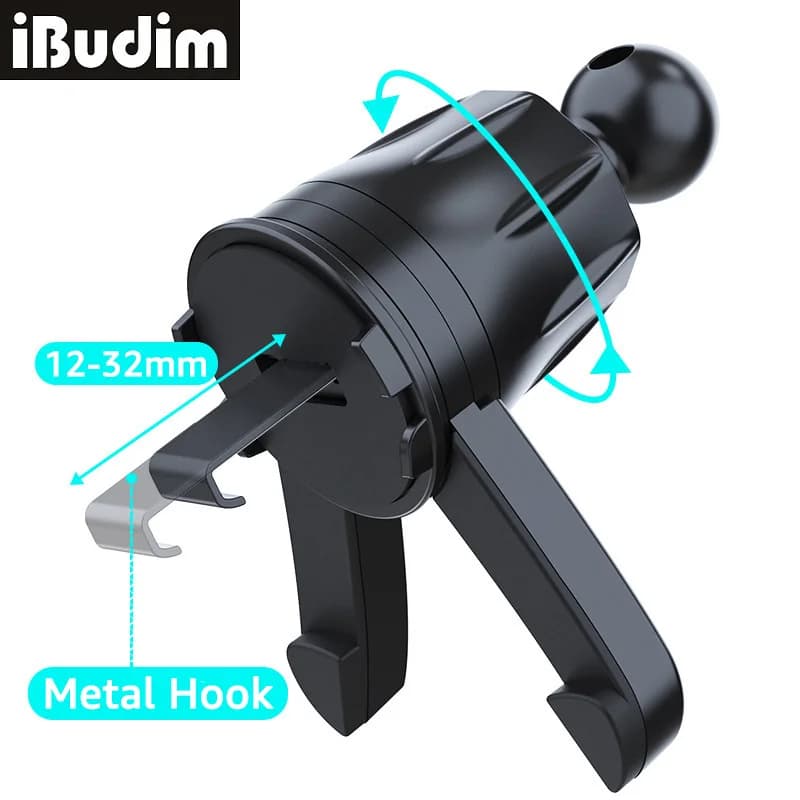 Supporto universale per clip per presa d'aria per auto Base con testa a sfera da 17 mm per supporto per telefono per auto Rotazione a 360 gradi Supporto per telefono cellulare per presa d'aria per auto