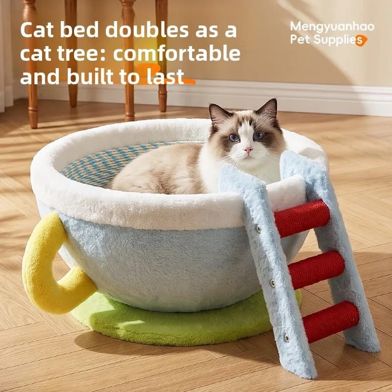 Cat Scratching Board Climbing Tree Cat Condo Sisal Post Jump Platform Pet Toy Coffee Cup Cat Accessories Cat House Cat Toy