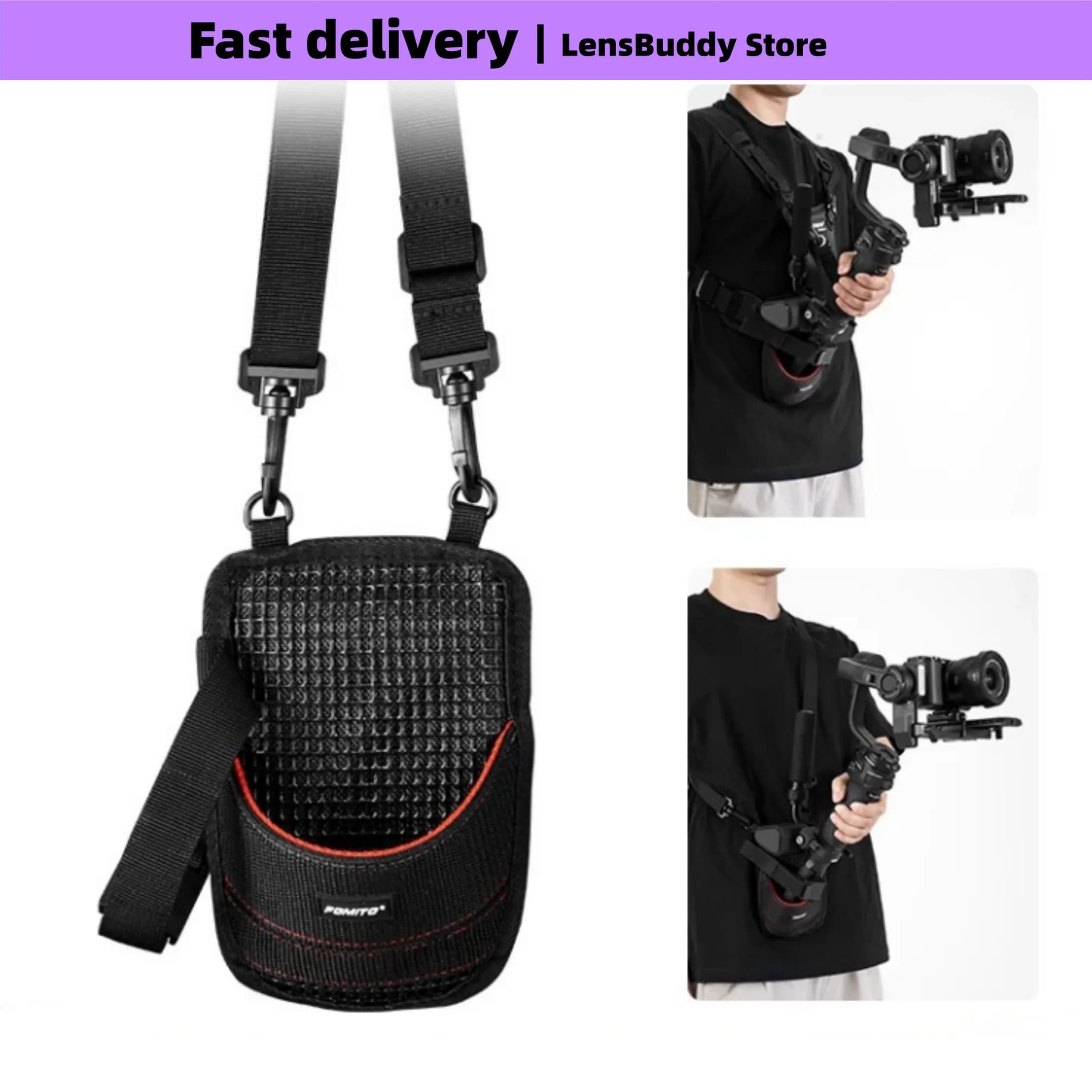 FOMITO Camera Stabilizer Shoulder Support Sling Pouch Tripod Belt Waist Bag Weight Support for Dji Gimbal Monopods Fishing Rods