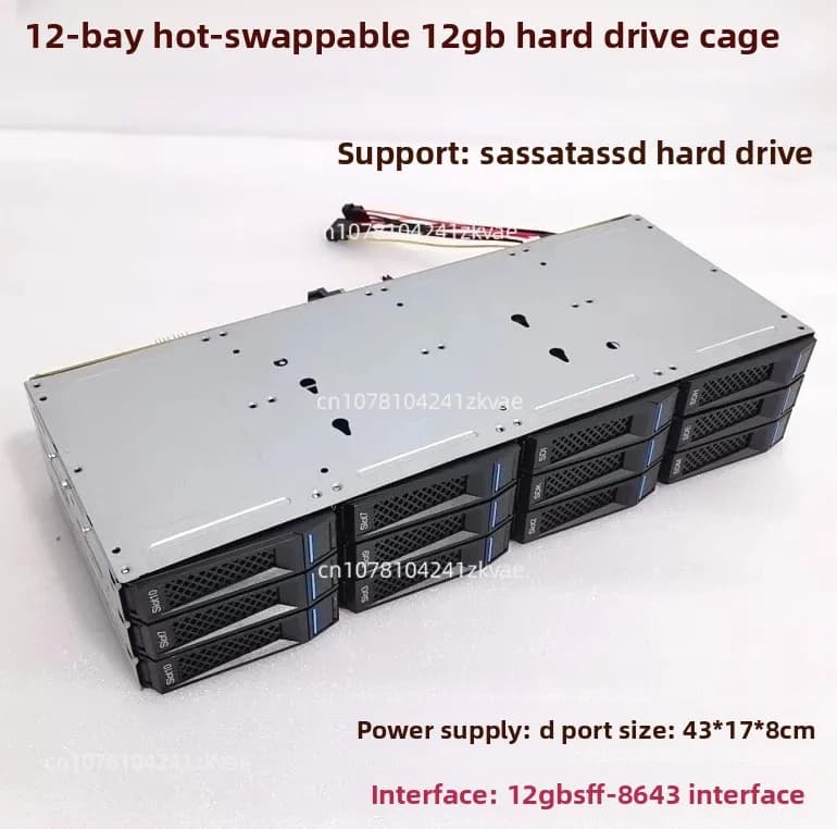12-bay 3.5-inch 6Gb Hard Drive Cage with 12Gb Storage NAS CDN Hot-swappable SASisy Chain Integrated Design